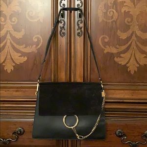 Chloe Faye Medium Leather and Suede Shoulder Bag